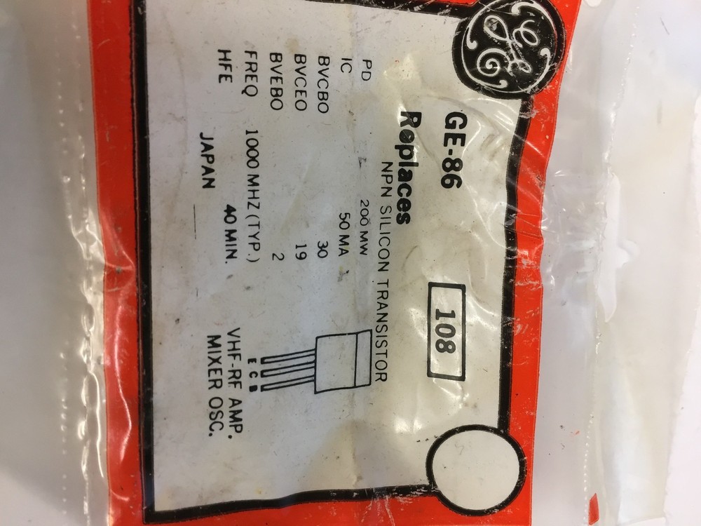 GE 86 NPN SILICON TRANSISTOR  NOS