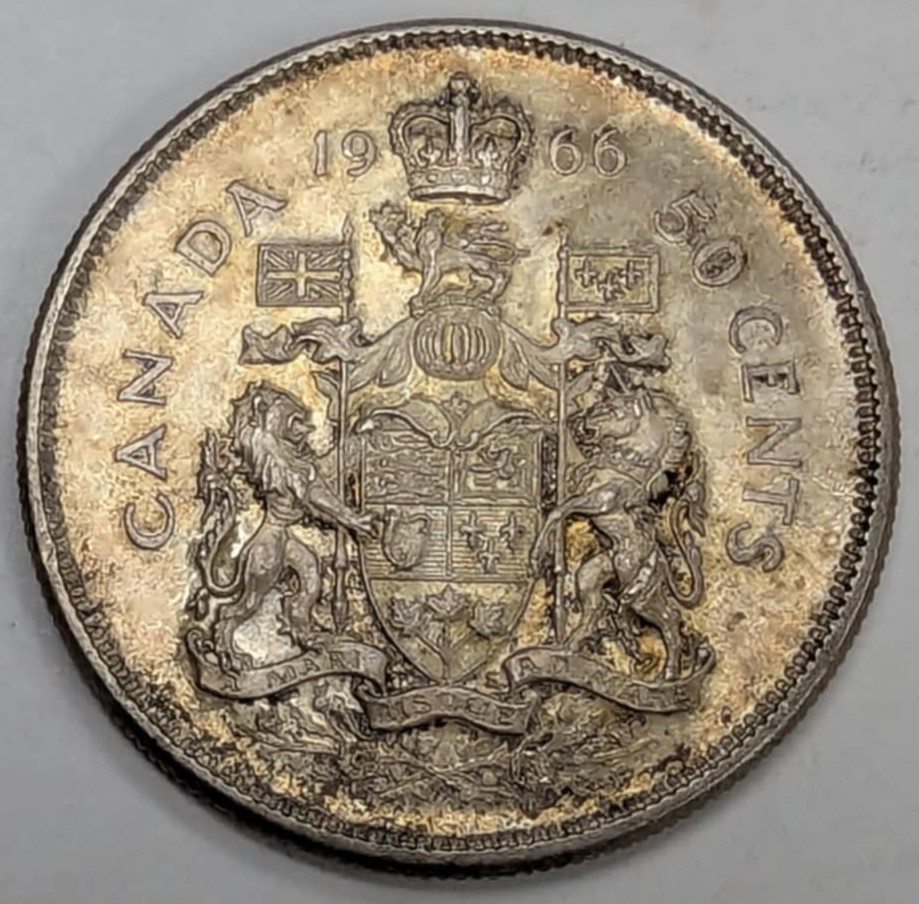 1966 Canada Half Dollar Silver Coin