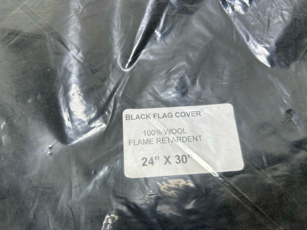 Flag Cover 24"X30" Solid Black - Flame Retrardent 100% Wool
