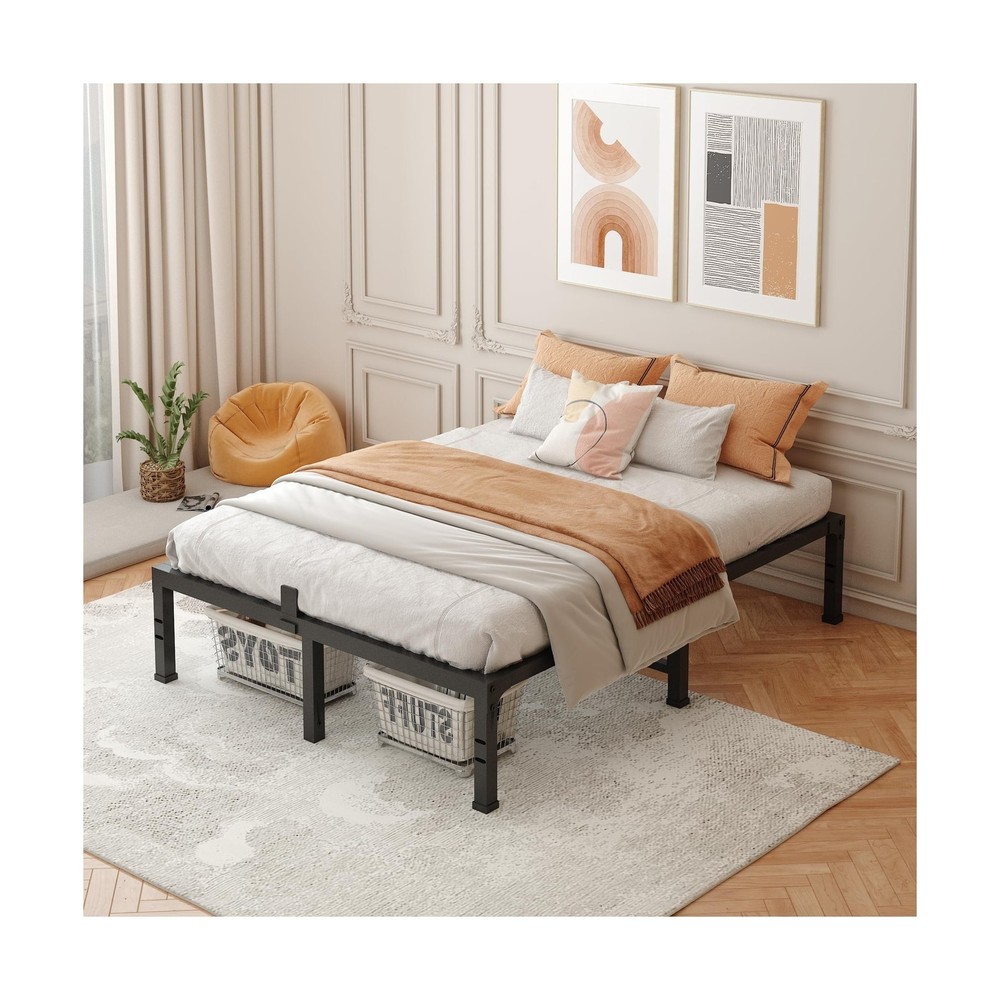 FUIOBYVV King Bed Frame,14 Inch Heavy Duty Metal Platform Bed Frame King Size...