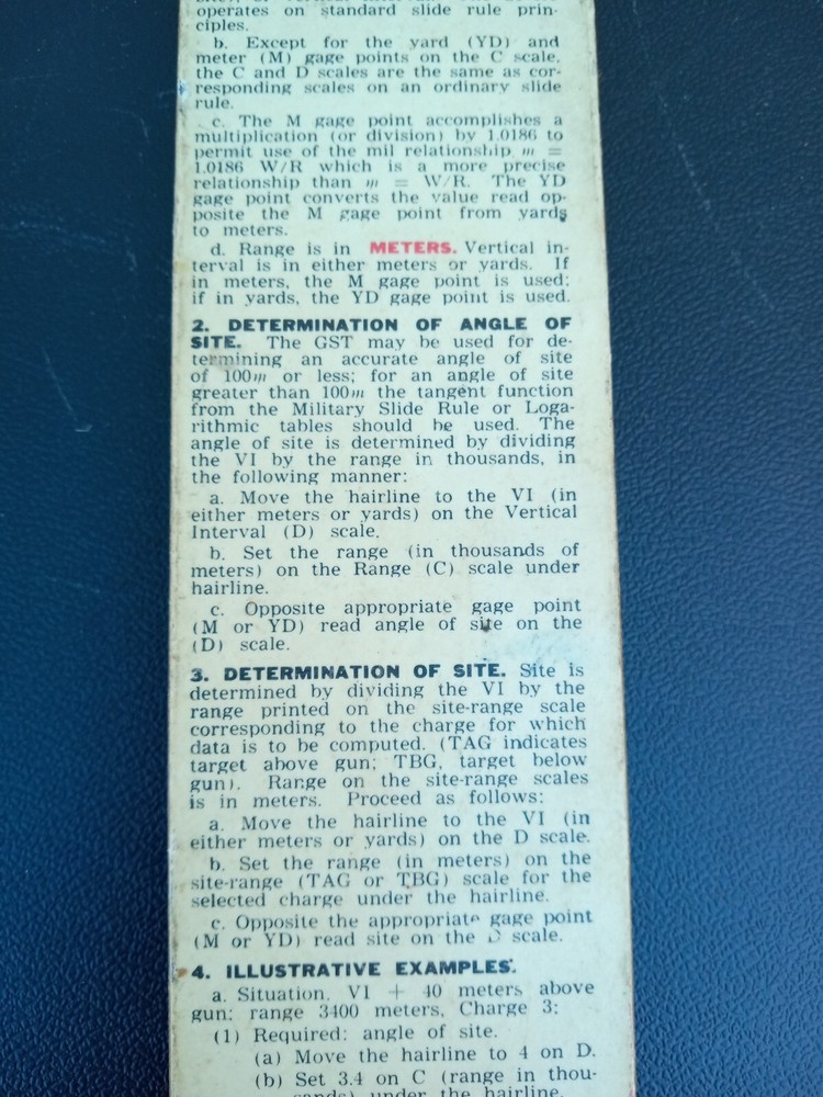 VINTAGE SLIDE RULE RULER GRAPHICAL SITE ~ TRL7#46