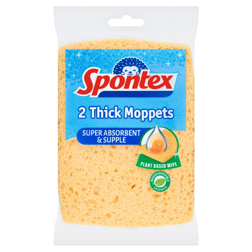 2 Thick Sponge Moppets 16 X 12cm