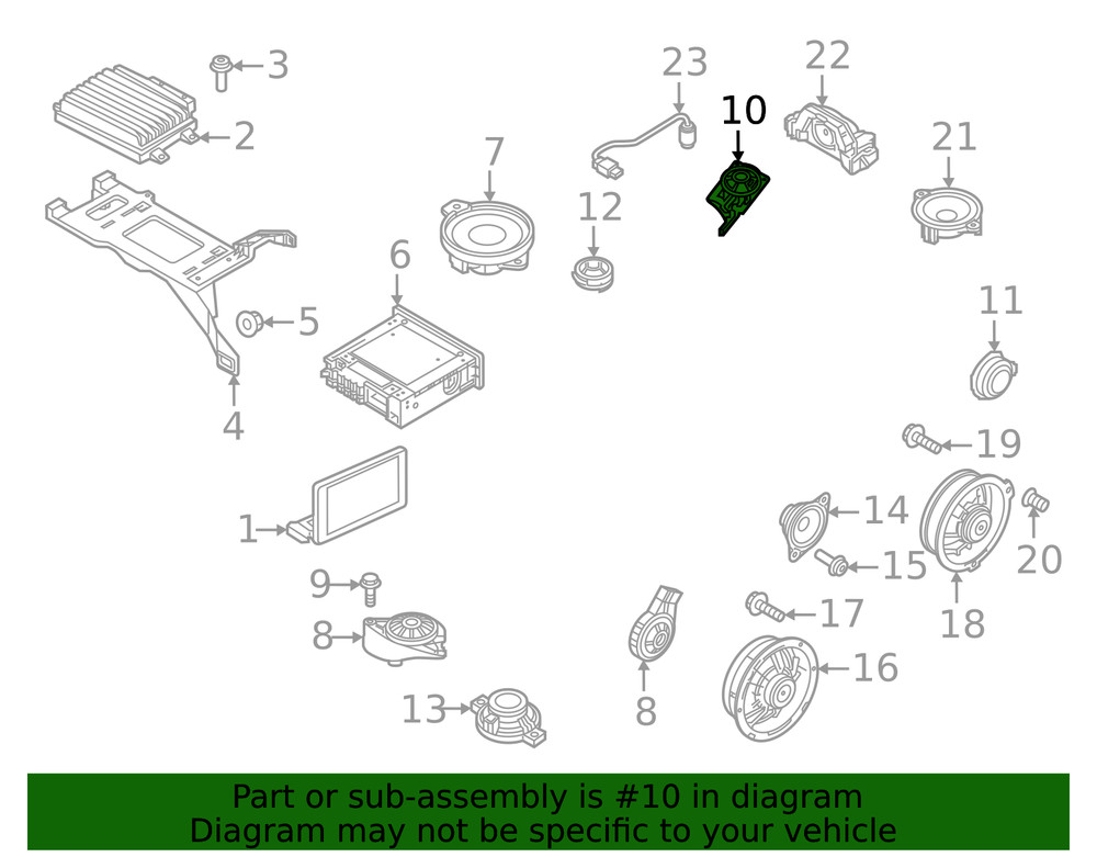 Genuine Audi Front Dr Speaker 8W0-035-399-A
