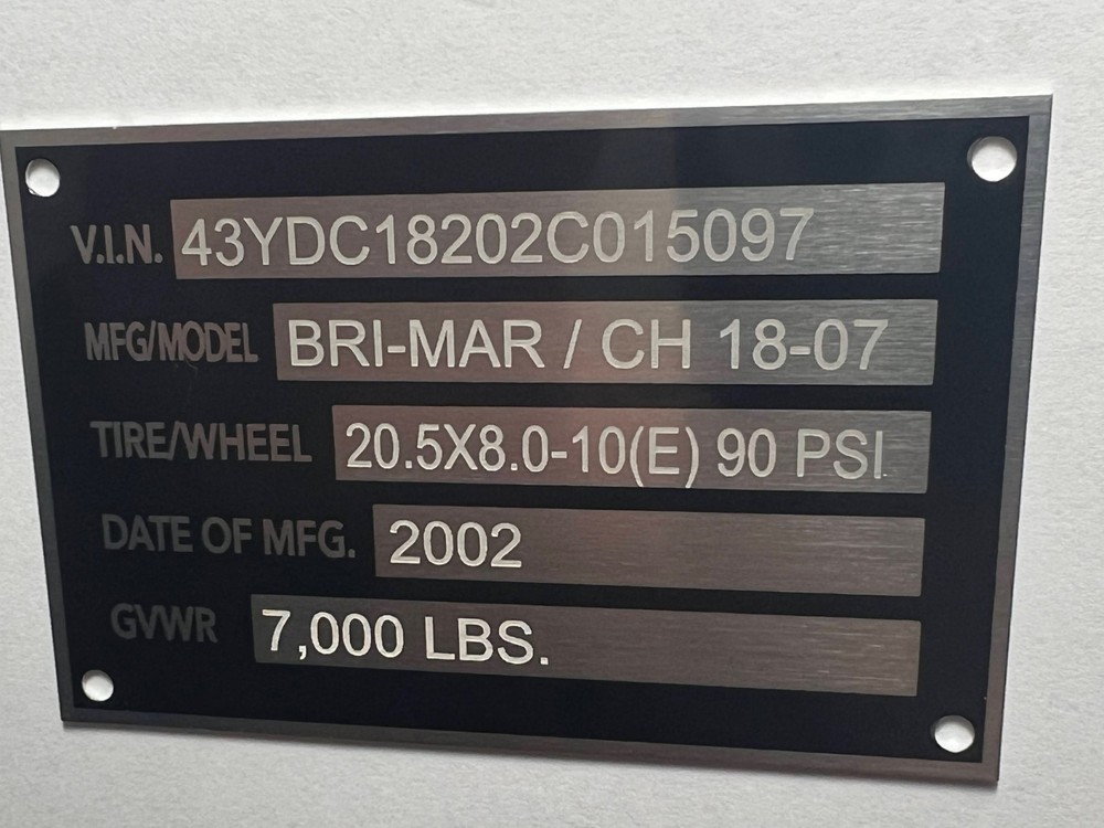 Customized TRAILER TAG display, vintage or restoration & 4 fasteners included.