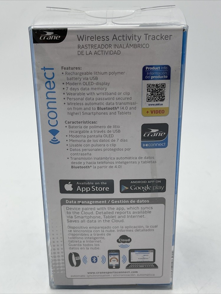 Crane Connect Bluetooth wireless Activity Tracker Black New