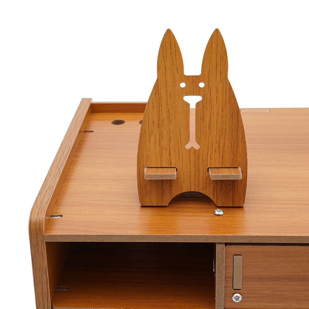 Monitor Stand Riser, Computer Laptop Riser Shelf with Lockable Organizer Drawers