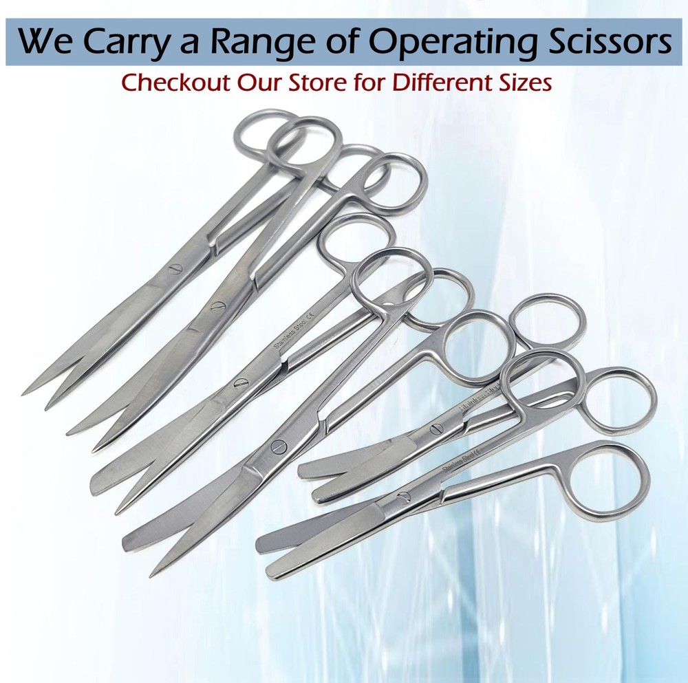 Operating Scissors, Sharp/Sharp, Curved Blades - 6.5"Stainless Steel CE