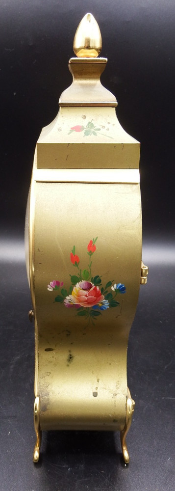 Le Castel Gold colored 10" Mantle clock - needs work - AS IS