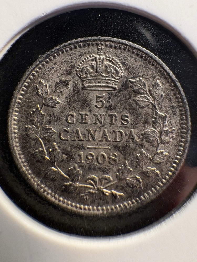 Canada 1908 Large 8 5 Cents Silver
