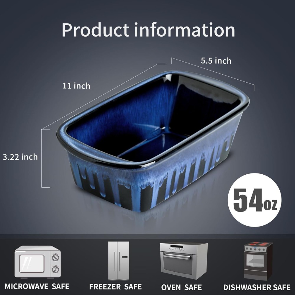 Ceramic bread pan, 9 inches × 5 inches rectangular bread pan,
