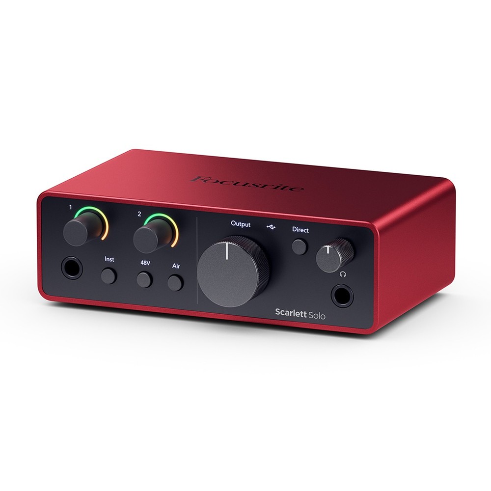 Focusrite Scarlett Solo 4th Gen USB Interface with Software Suite, Bundle with H
