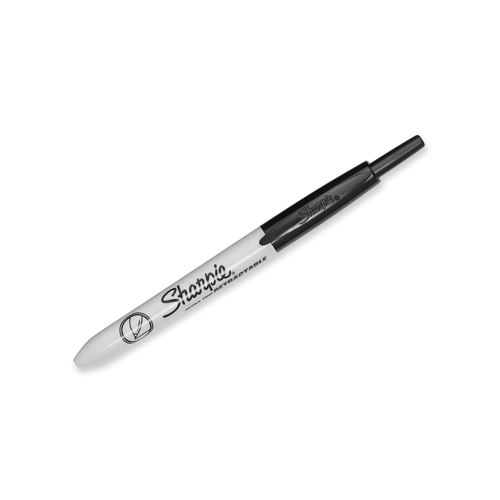 Ultra Fine Point Black Permanent Markers - 2 Count, Retractable Design