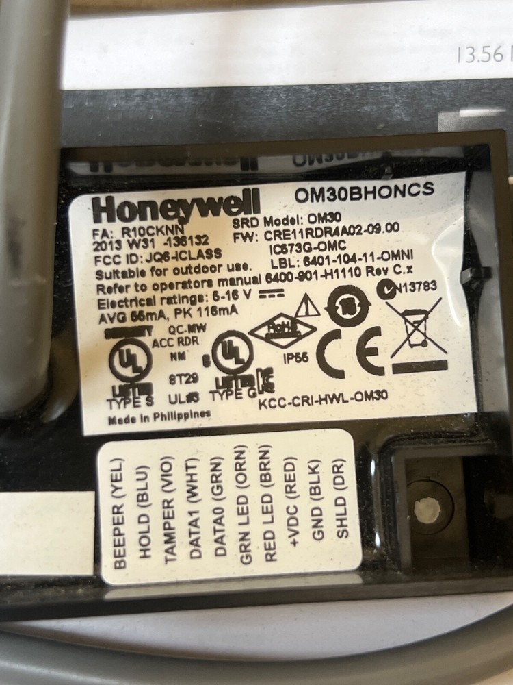 Honeywell Security OM30BHONCS OmniClass Reader