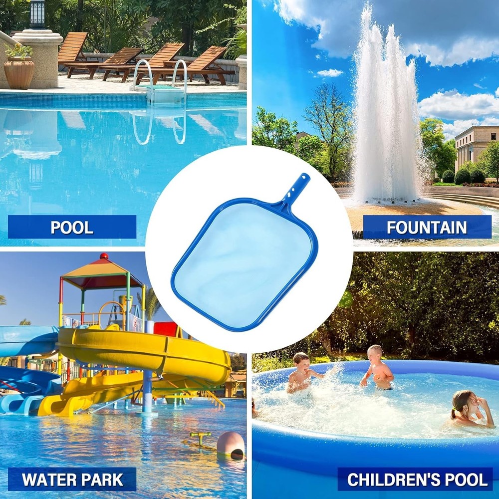 Pool Skimmer Net with Solid Plastic Frame and Fine Mesh for Pool Cleaning - D...