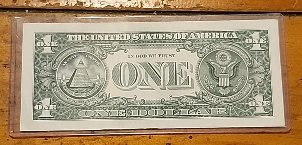 Insufficient Ink Error On Left Serial Number $1 Bill C81688300A Missing "8"