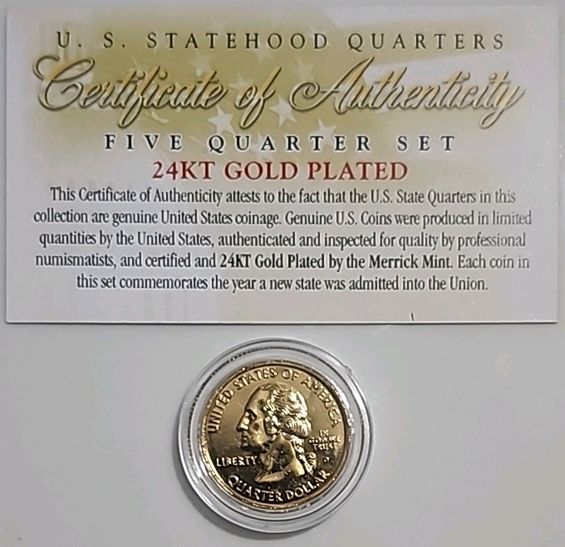 1999-D 25C Delaware State Quarter (Gold-Plated)
