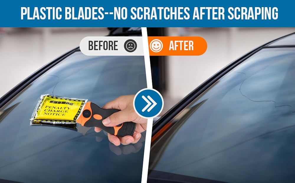 Blade Scraper, 2-in-1 Scraper Tool with Plastic Blades and Metal
