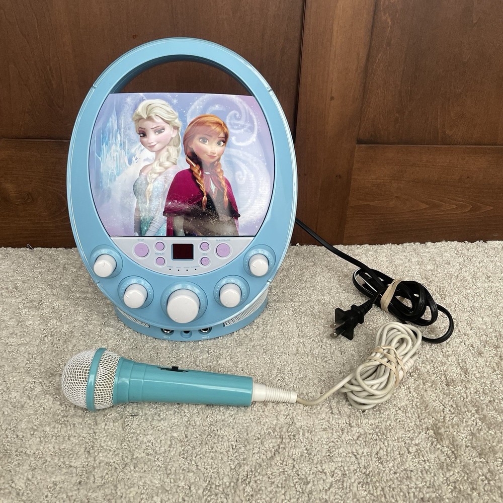 Disney Frozen Lighted Karaoke Machine Includes One Microphone Tested Works!