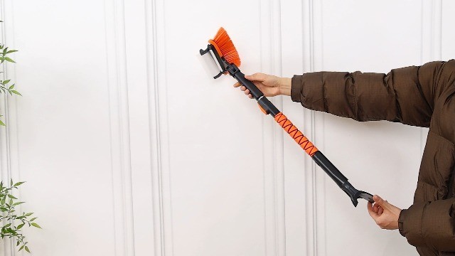 41" Extendable Ice Scraper & Snow Brush - 2-in-1 Car Windshield Tool with Ergono