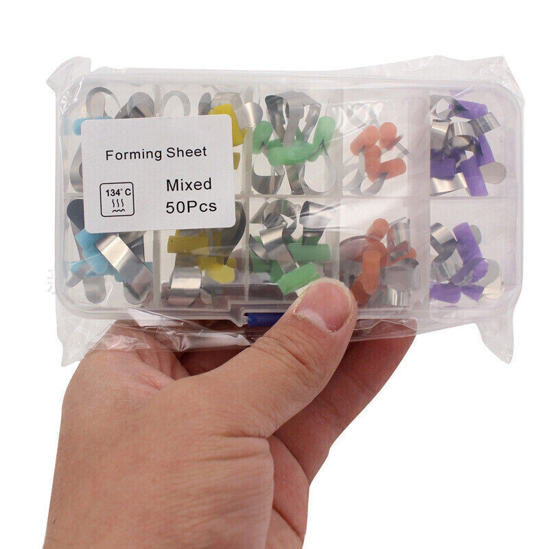 50 Pcs/Box Dental Polyester Matrix Bands Sectional Contoured Locker Retainerless