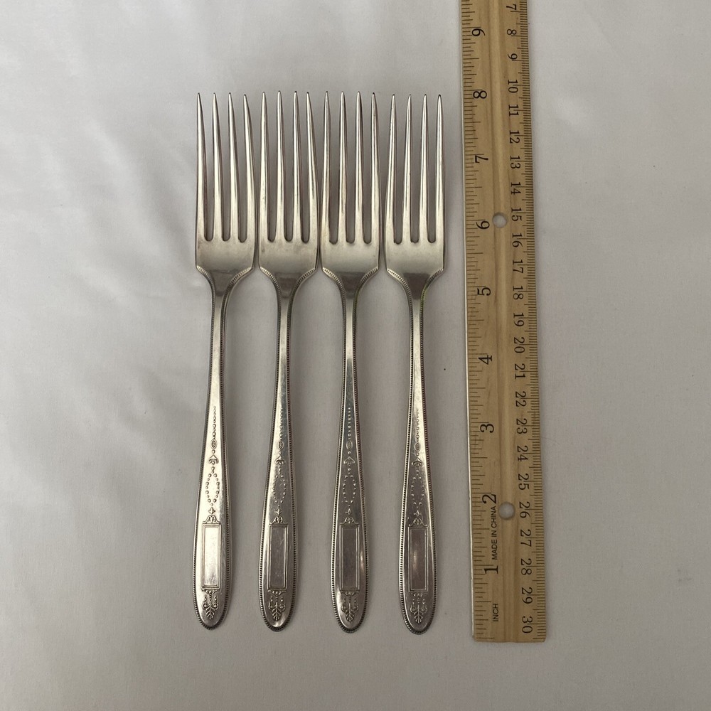 Grosvenor Community Oneida Silverplate 4 Dinner Forks 1921 Exc!