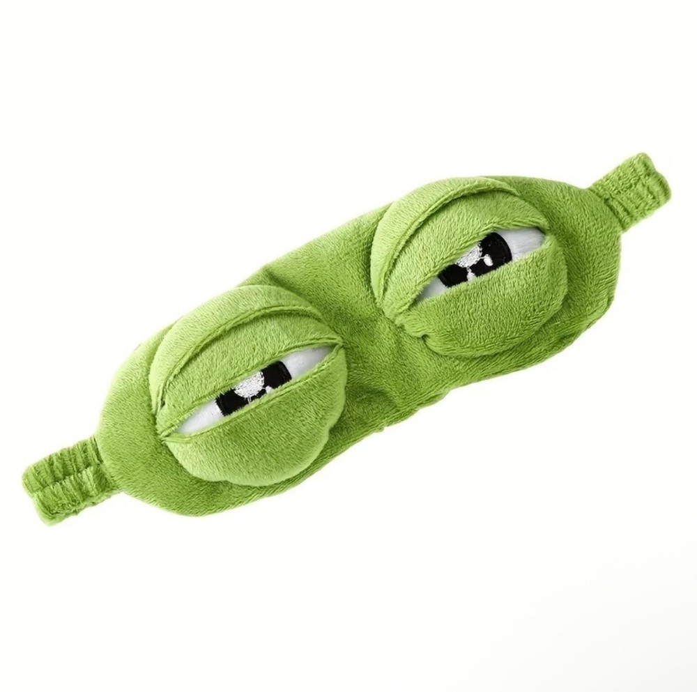 1pc CuddleBuddy Soft Frog Sleep Mask, Lanolin-Free Material
