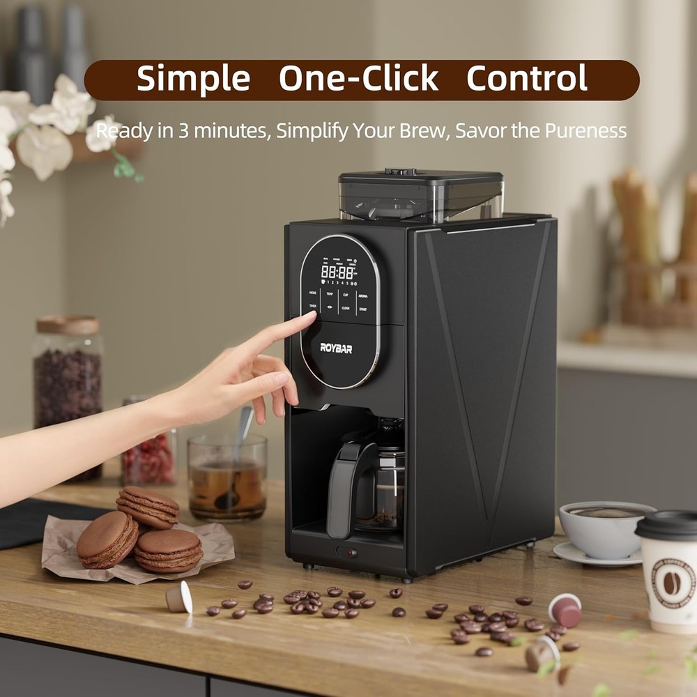 Programmable Coffee Maker with Built-In Grinder – Hot & Cold Brew Coffee Machine