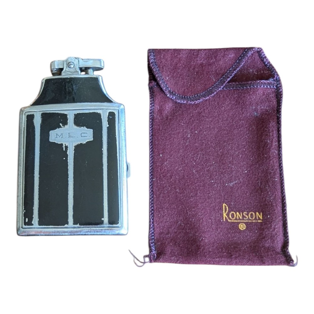 Lighter Cigarette Case Combo Vintage Art Deco Ronson Mastercase Monogram X