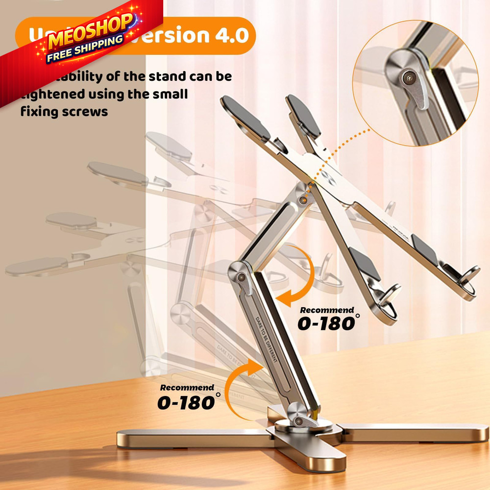 Moallia Laptop Stand with 360 Rotating Base, Computer Notebook Silver