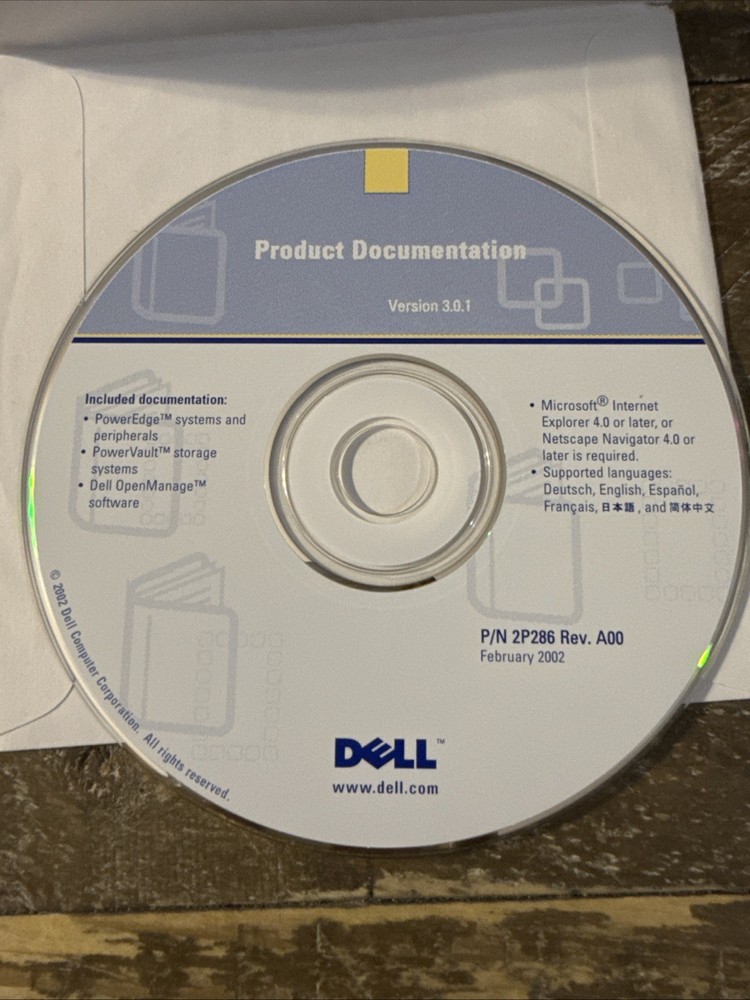 Dell Product Documentation Software PC Cd Rom