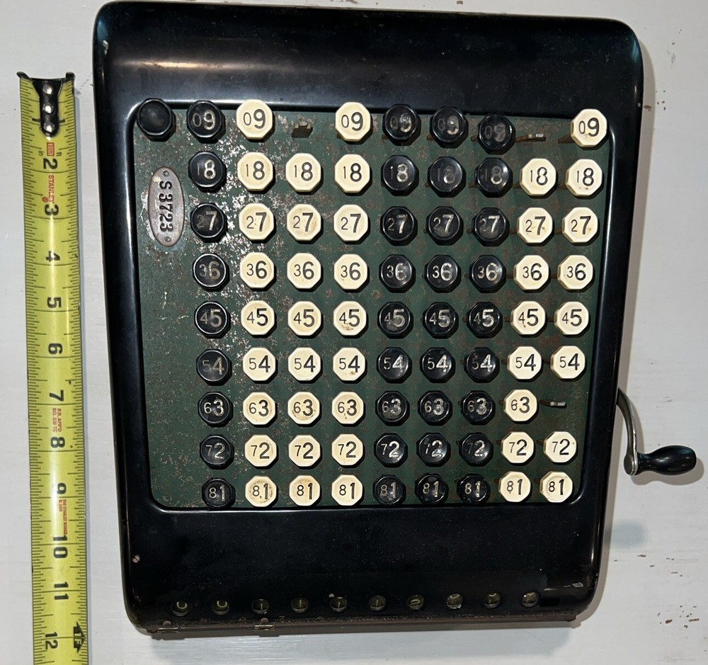 Antique Burroughs Class 5 10 Column Key Driven Calculator Adding Machine Decor