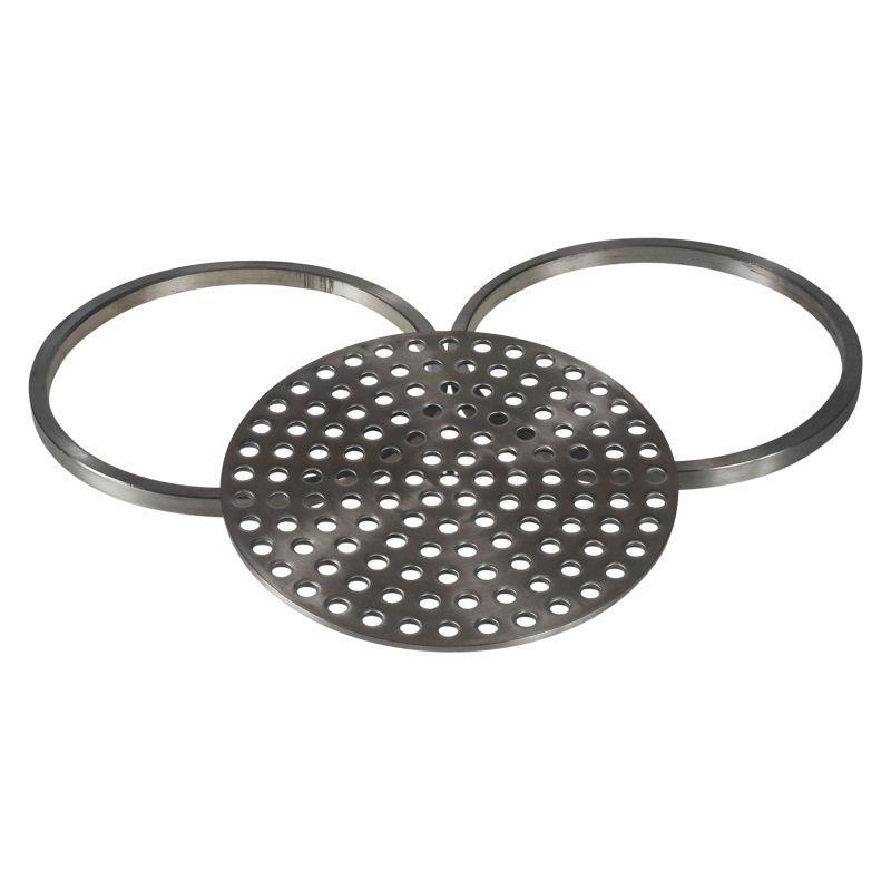 Filter Plate | 6 inch Inline Perf w/ 2 Rings - Sanitary SS304