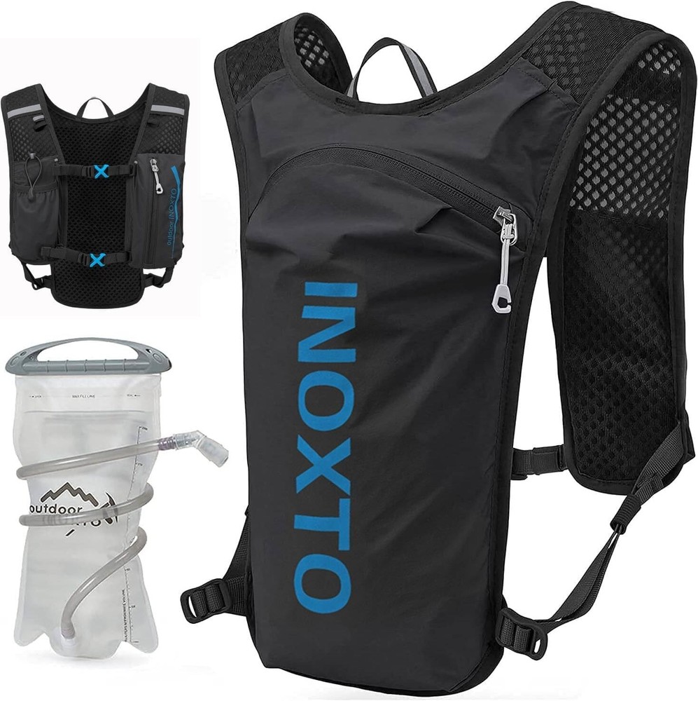Safety-Enhanced Hydration Backpack with Reflective Trim & Multi Storage Pockets