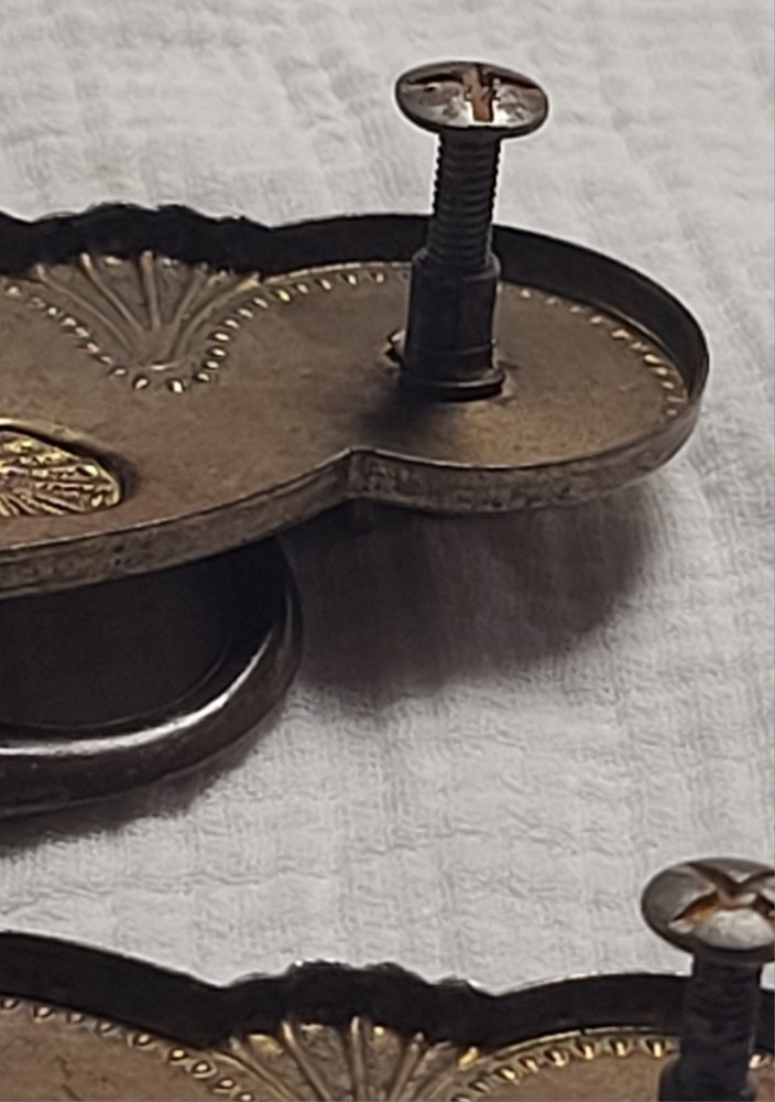 2 Vintage Ornamental Brass Drawer Pulls With Grouse Birds