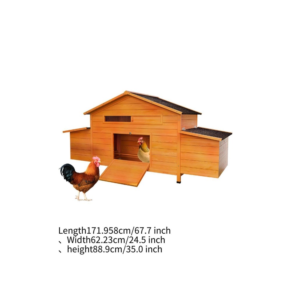Ventilated Chicken Coop with Nesting Box Tray Easy Access Secure Hutches for