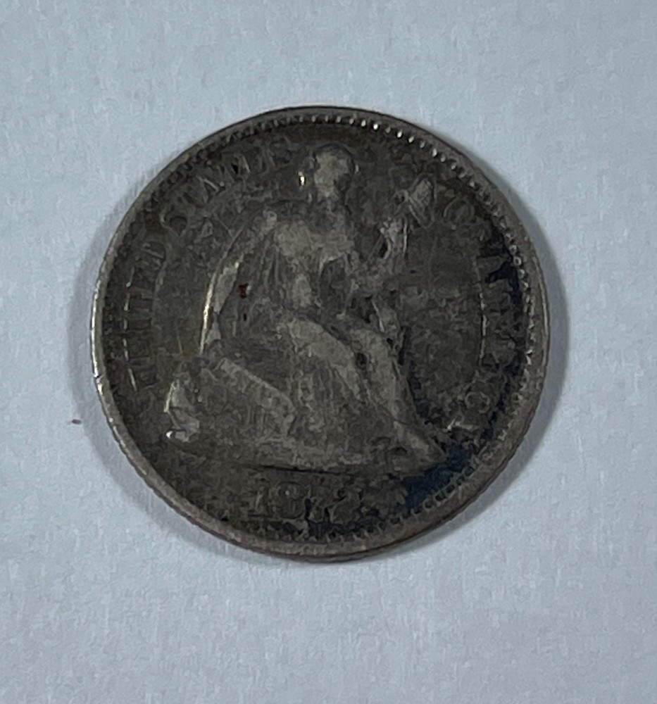 1872  1/2 10C (#21376) VF lightly bent