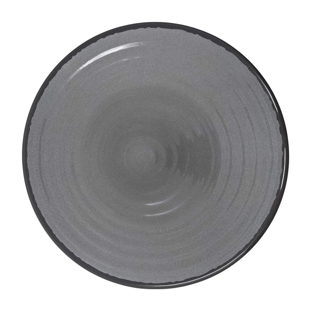 12 Piece Modern Melamine Heavyweight Plastic Dinnerware Set (Gray)