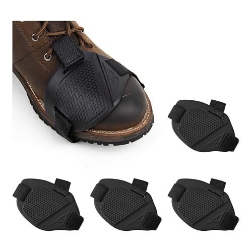 Black Motorcycle Shift Guard, Rubber Boot Protector Pads, Adjustable Shoe 4PCS