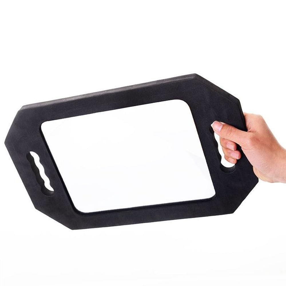mpowtech Double Handle Mirror - Large 16.1"L x 9.8"W, 1 Pack Black-rectangle