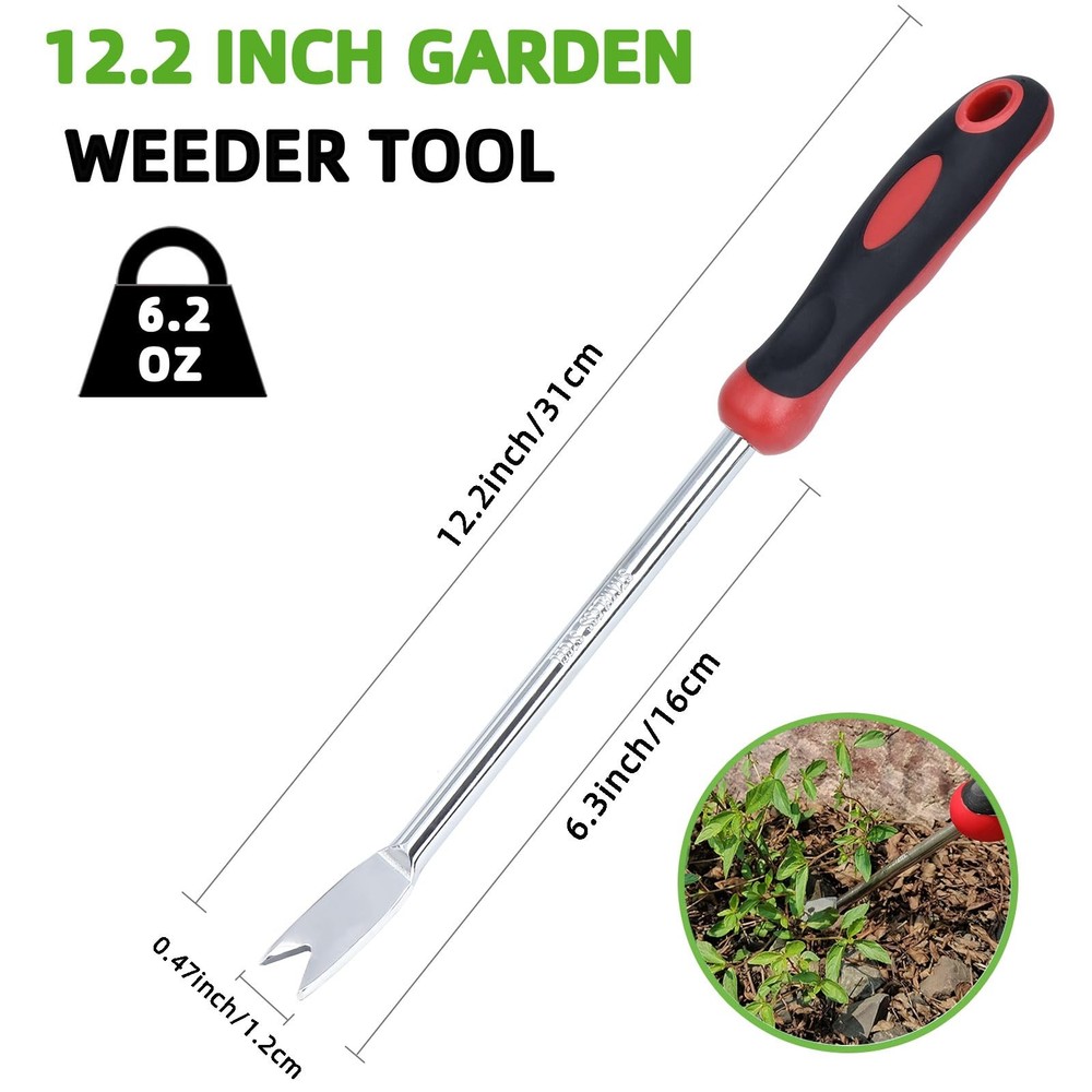 Weed Puller Tool, Dandelion Weeder Puller Tool with Soft Handle, Two-Pronged ...