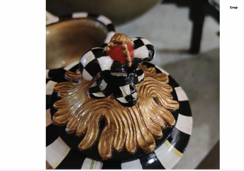 Black And White Checkered Sugar Bowl