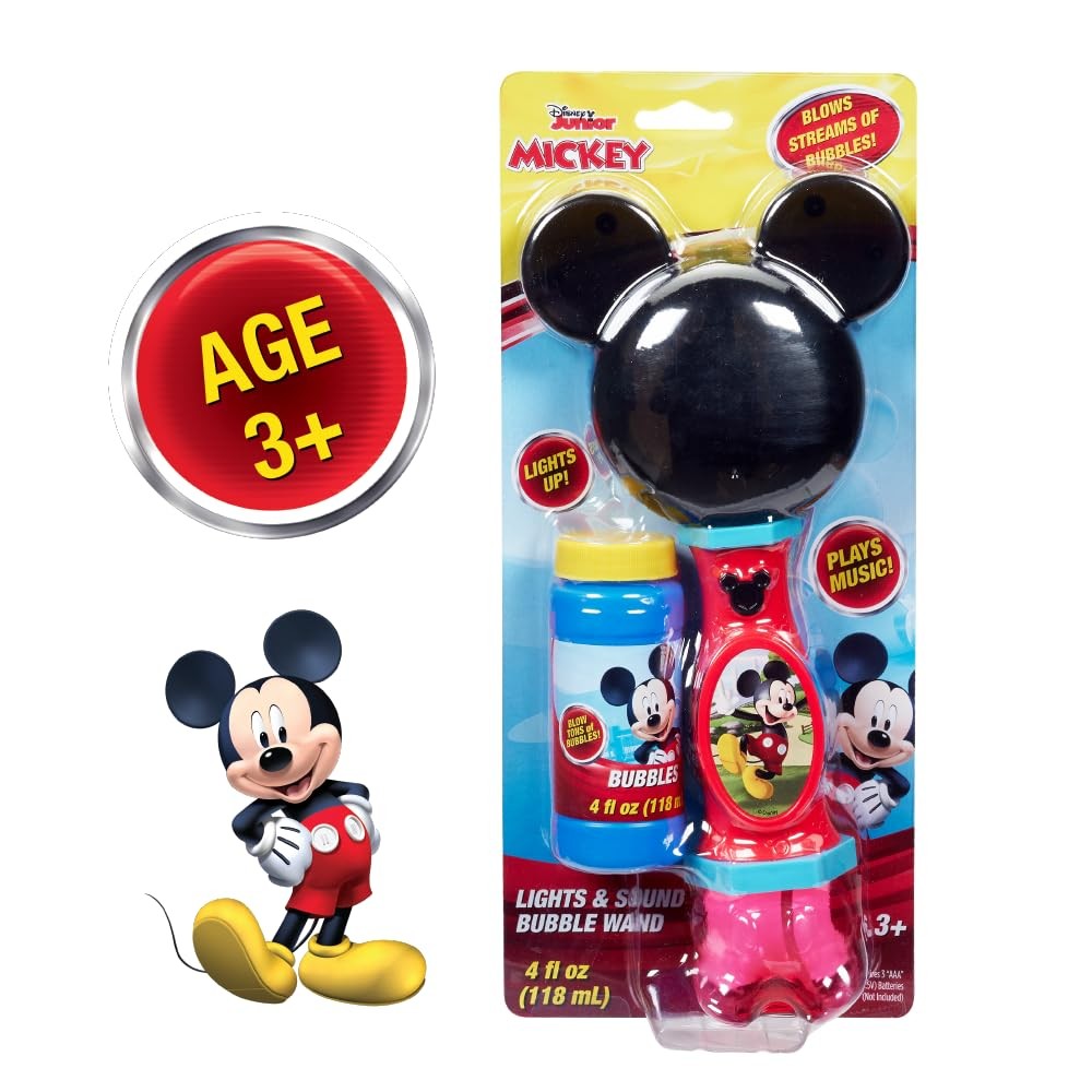 Mickey Mouse Lights And Sound Bubble Machine With Music And Bubble Solution