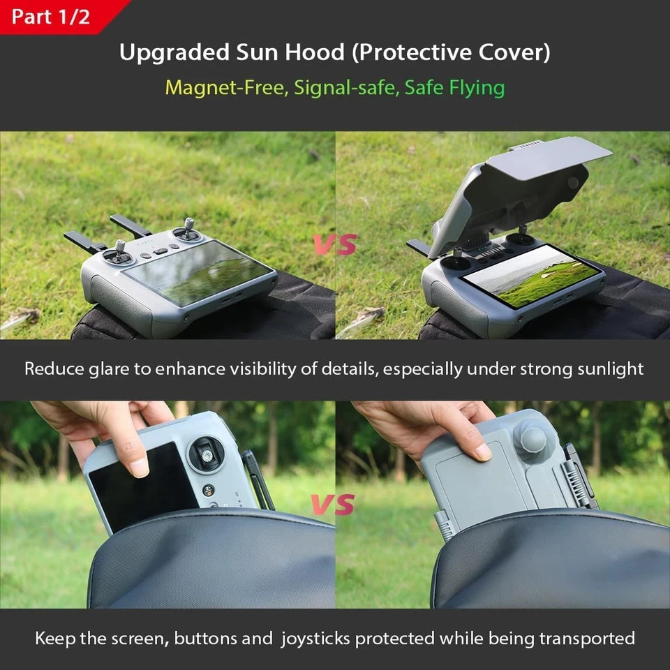 RC 2 Protective Sun Hood Kit with Screen Protector for DJI Mini 5 Pro/Mini 4 Pro