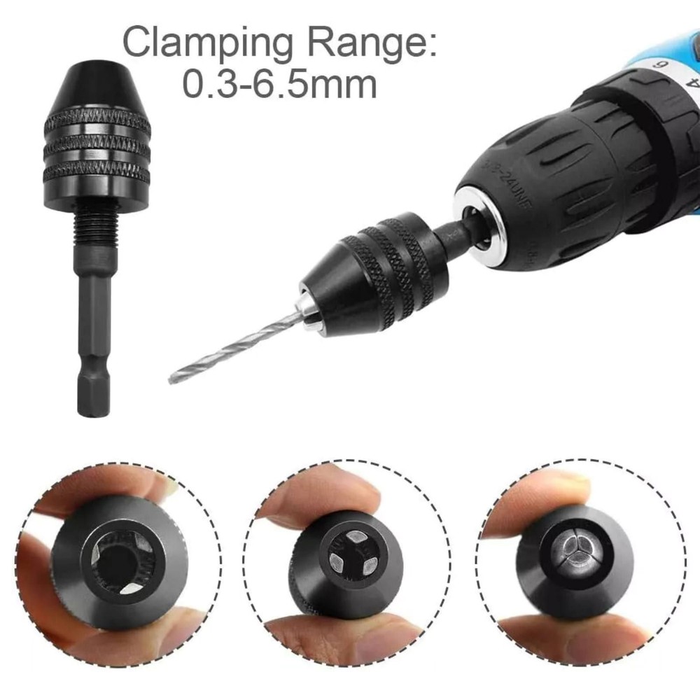 1:4-inch hex shank Versatile Conversion Drill chuck for cordless screwdrivers