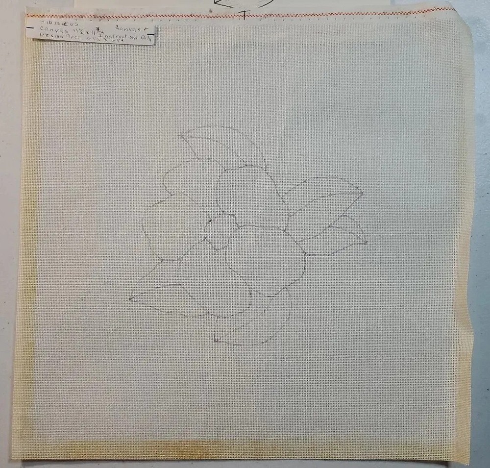 Hibiscus Needlepoint Pattern And Instructions No Thread
