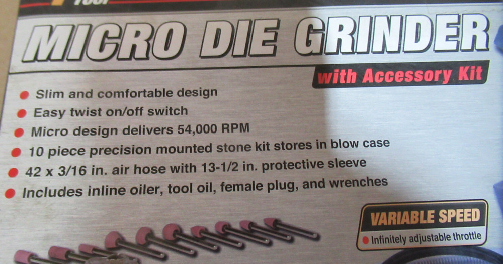 PERFORMANCE TOOL M547 1/8" MICRO DIE GRINDER ACCESSORY KIT