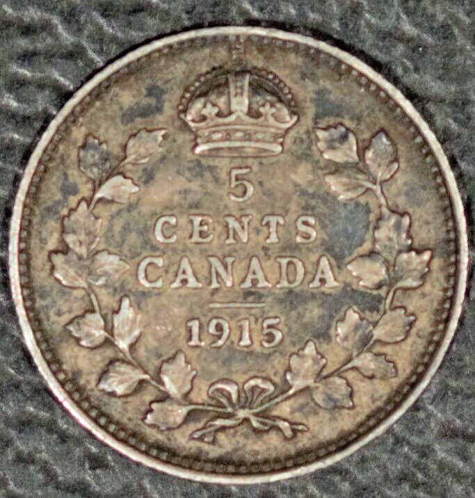 1915 Canada Five Cent, VF, Toned