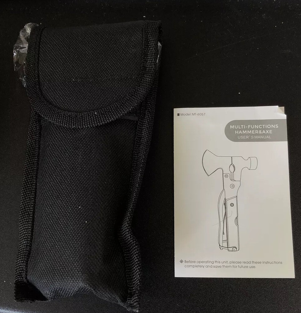 WhollyUp Multi-Functions Hammer & Axe Durable Stealth Red/Black