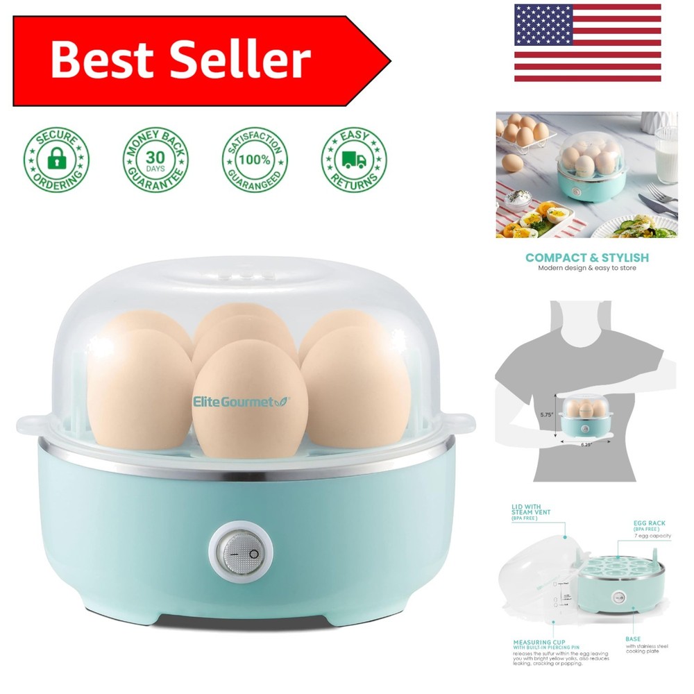 Versatile Easy Egg Cooker - Cook Soft, Medium, Hard Boiled Eggs, Retro Mint