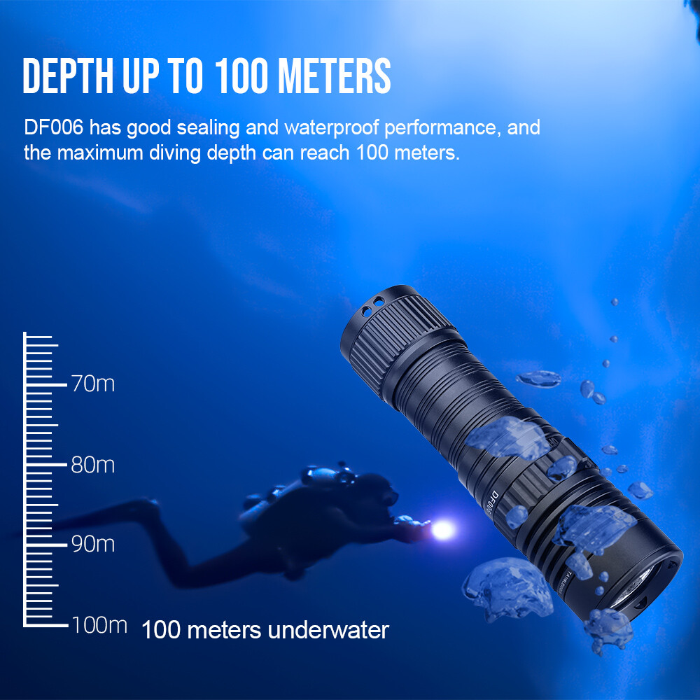TrustFire 2300LM LED Underwater Dive Light Waterproof Scuba Diving Flashlight US